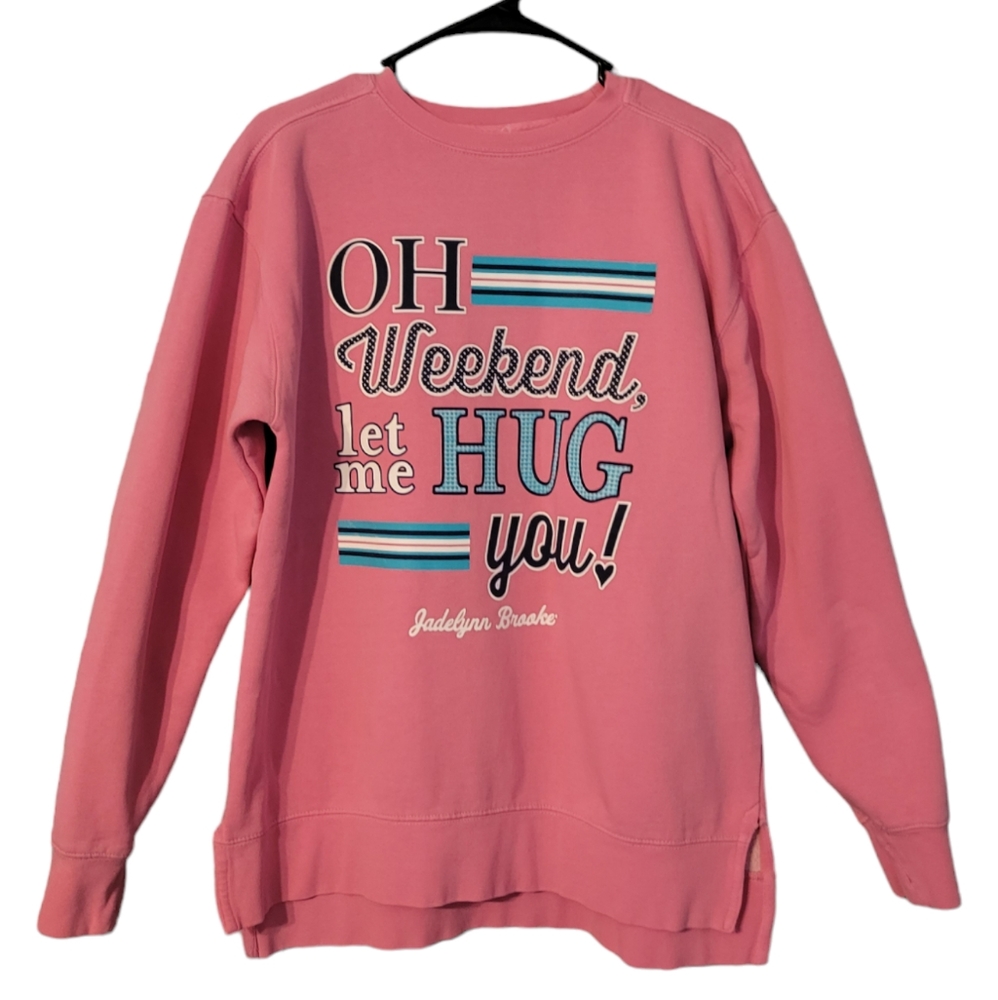 Jadelynn Brooke Oh Weekend Let Me Hug You! Sweater Pullover Size L